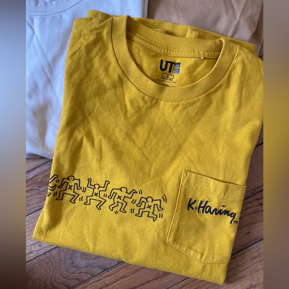 Keith Haring x Uniqlo Yellow Pocket T Shirt Size Men's Small